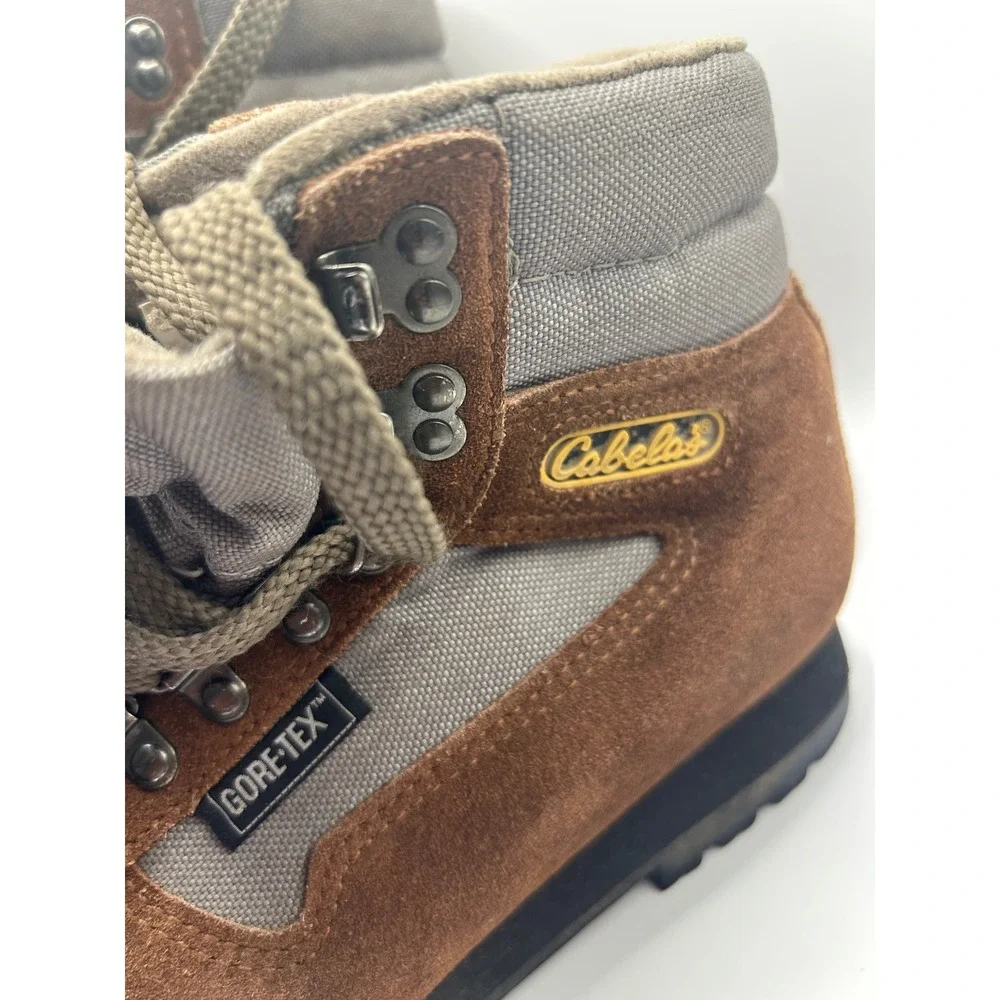 Cabelas Gore Tex Hiking Boots Brown Tan Lace Up Outdoor Trail Footwear‎ Men's 8